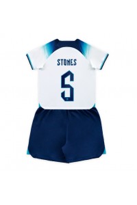 England John Stones #5 Babyklær Hjemme Fotballdrakt til barn VM 2022 Korte ermer (+ Korte bukser)